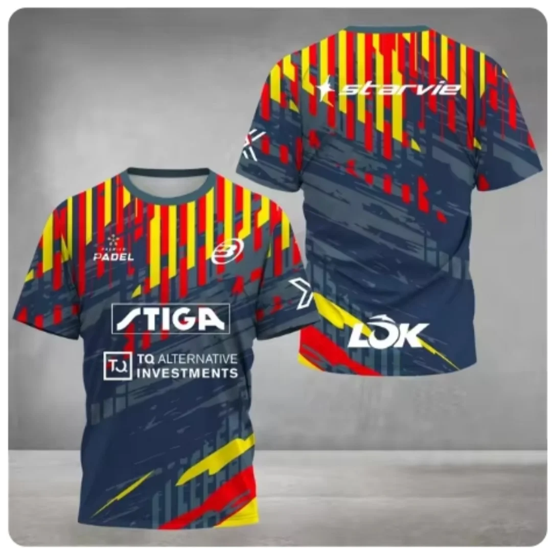 

Padel Jersey Breathable Quick Drying Tennis Short Sleeve T-shirt Large Men's Sports Fitness Top Loose Sweatwicking Casual Shirt