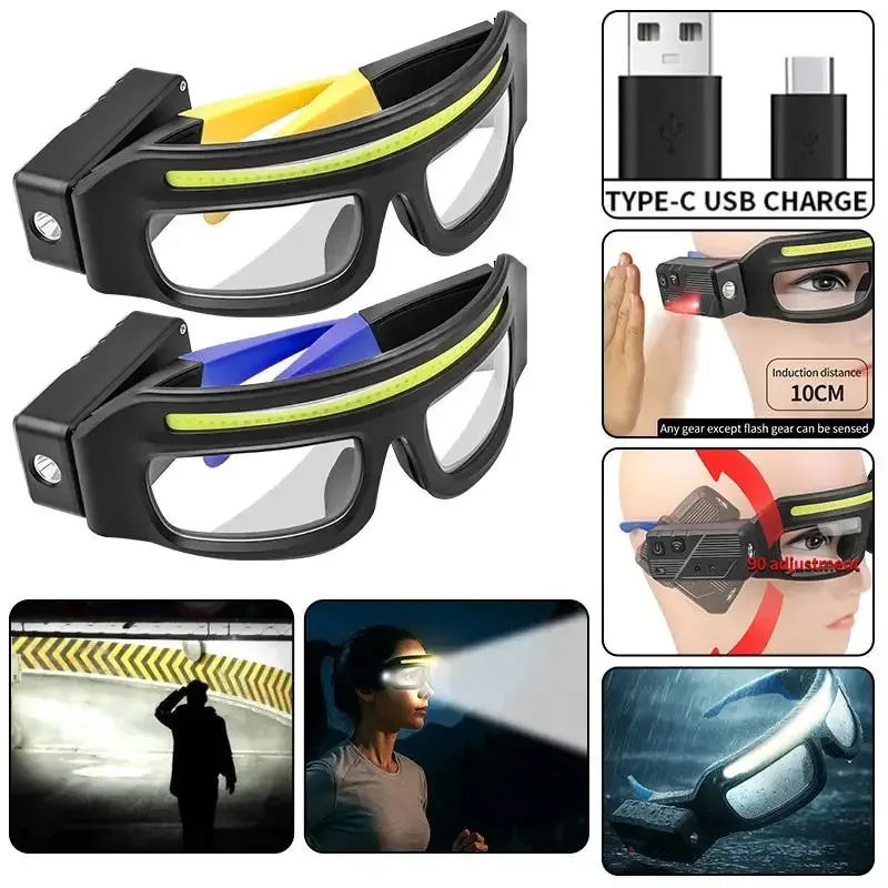 

New XTE multifunctional glasses light with Type-C charging,warning headlamp,compact and portable,touch-sensitive headlamp 1pack