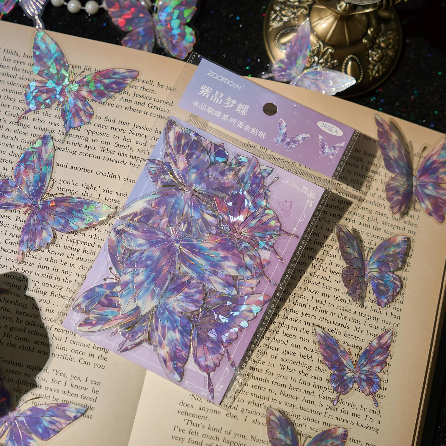 كريستال الفراشة سلسلة الساخن ختم ملصقات كتيب قضية الهاتف المحمول الديكور ملصقات المواد DIY #3