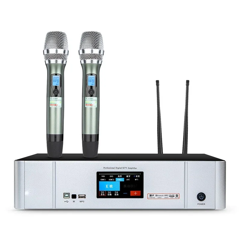 3-in-1 Card Pack Power Amplifier All-in-One Home Cinema KTV Private Room Karaoke Bluetooth Wireless Microphone