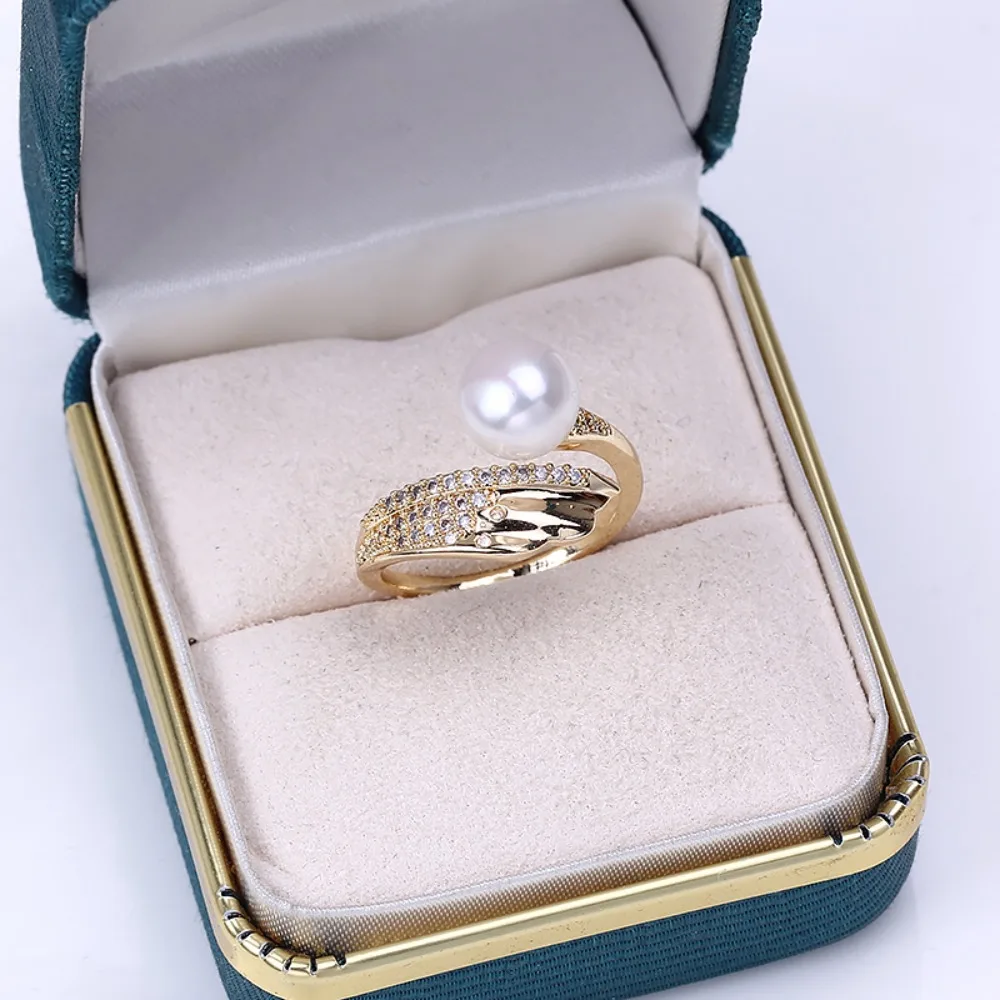 

5pcs Adjustable Gold Plated Pearl Ring Settings Findings & Accessories-for Jewelry Making Bulk Wholesale Craft Supplies 7-9mm