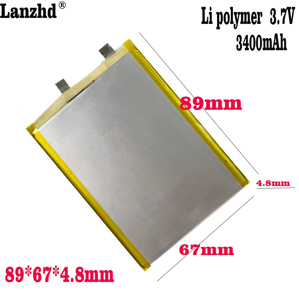 

3.7V Lithium Polymer Rechargeable battery li-po 3800mAh 486789 for GPS DVD PDA PAD power bank e-book camera tablet PC laptop