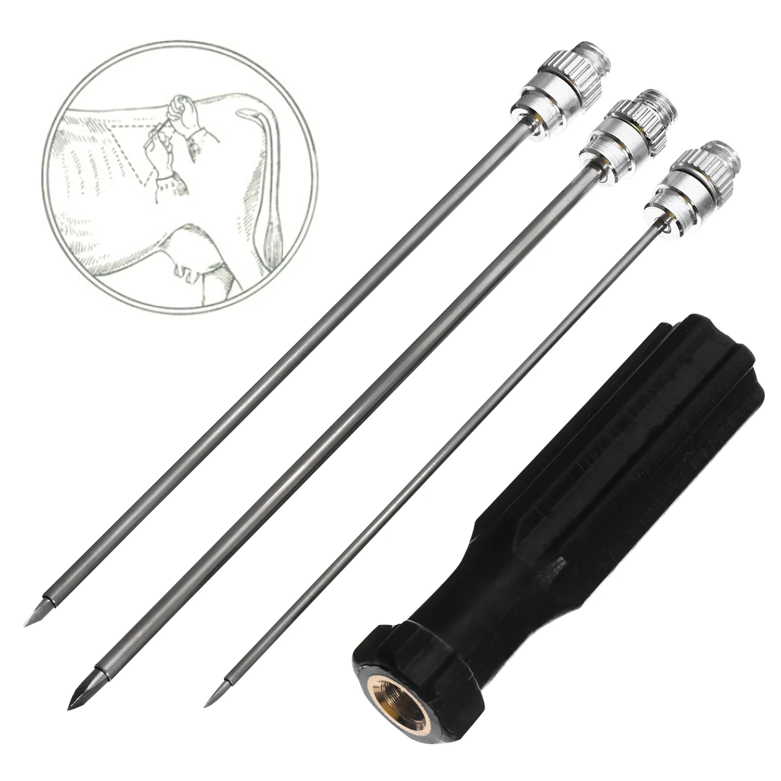 

1 Set Livestock Trocar Stomach Exhaust Needle for Cattle Horse Sheep Deflation Needle Cow Rumen Puncture Needle