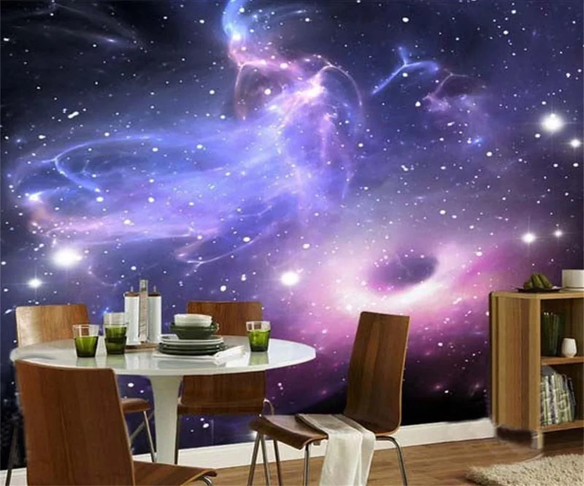 

Customize any size Starry Sky Mural 3D modern Starry Sky Space HD TV background wall decoration self-adhesive mural