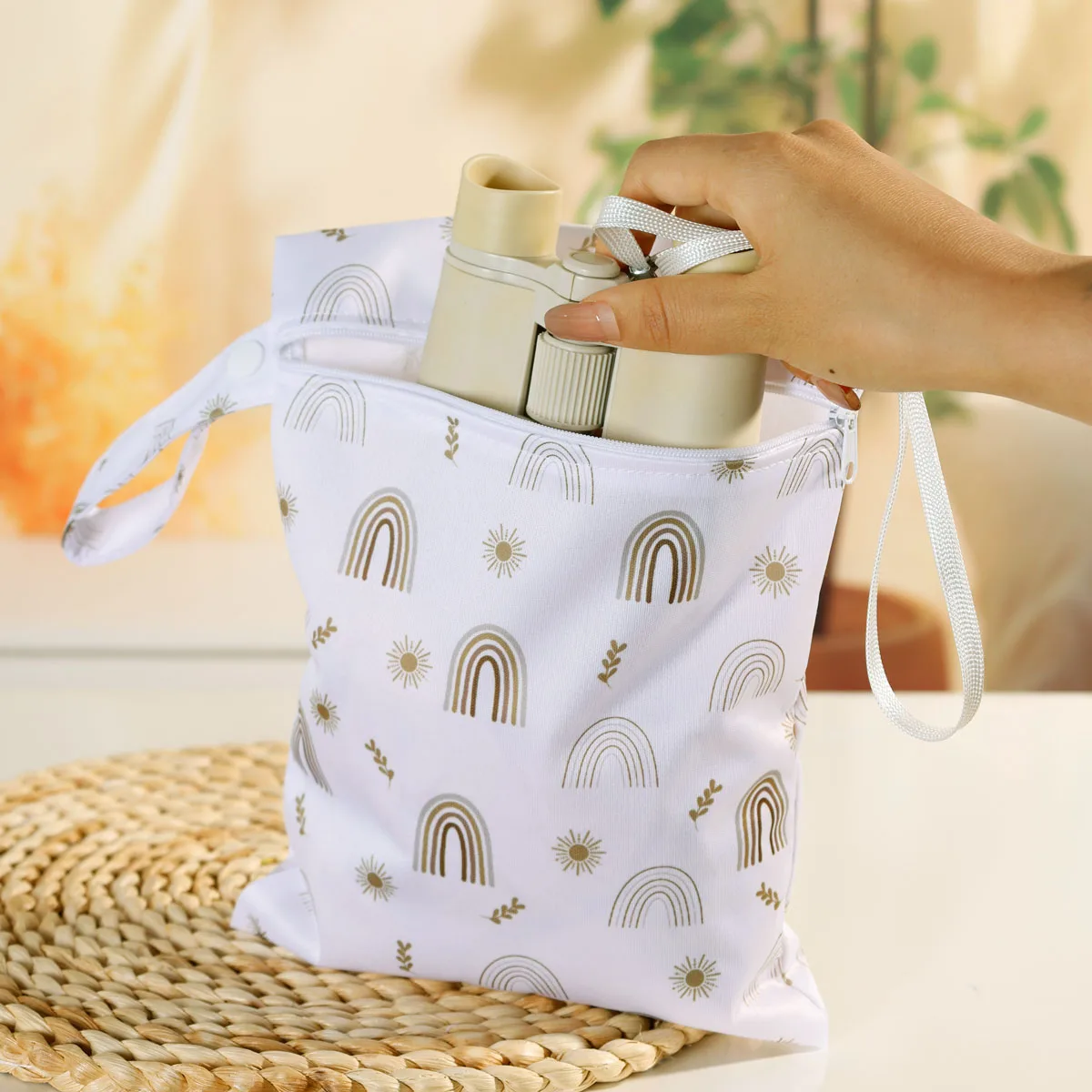 Elinfant 2PCS Wet Dry Bag For Swimsuits Waterproof Diaper Bag Portable Mommy Bag Cosmetic Bag