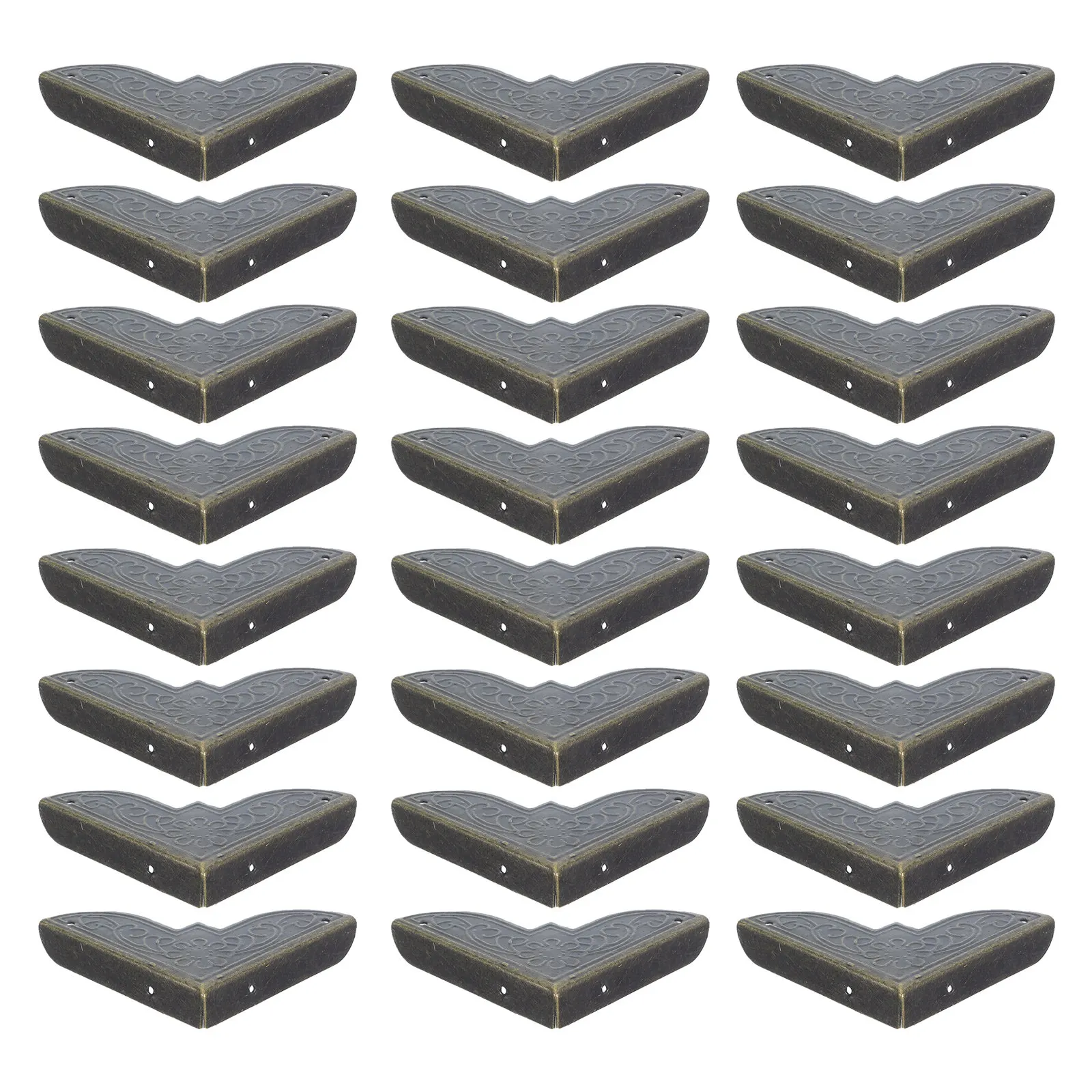 

24Pcs Jewelry Box Corner Protectors Bronze Metal Decorative Corners Vintage Edge Guards for Wooden Chests