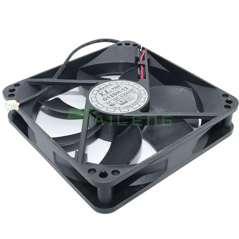 Mute chassis fan 12025 12CM D12SH-12 DC12V 0.30A cooling fan 120*120*25mm