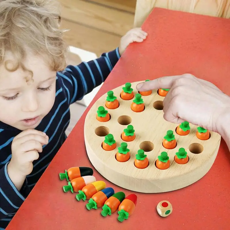 Montessori Xadrez Memória Educacional com Rabanete Shaped, Capacidade Cognitiva para Crianças e Crianças