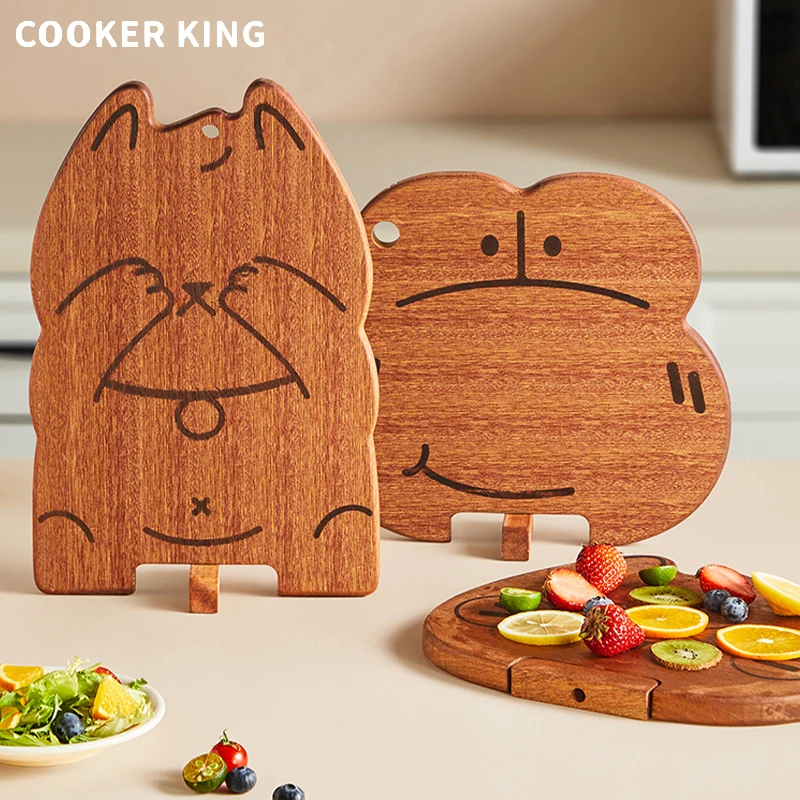 

COOKER KING 36 см черное дерево мультфильм кролик дизайн разделочная доска из цельного дерева кухонный бытовой резак для фруктов