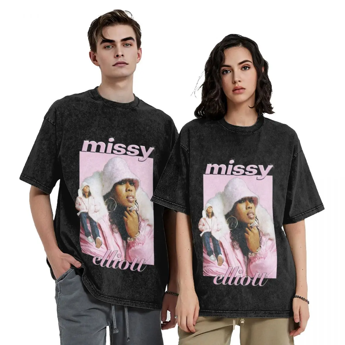 

Missy Elliott throwback T-Shirt plus size tops blue lock Short sleeve tee mens designer t shirt