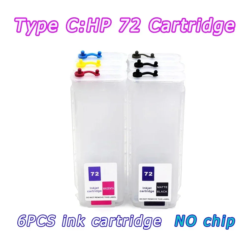 T1120 Printer Cartridge For HP72 HP 72 Refillable Ink Cartridge With Permanent Chip 280ML For HP T790 T795 T1100 T1300 T2300 - Image 5
