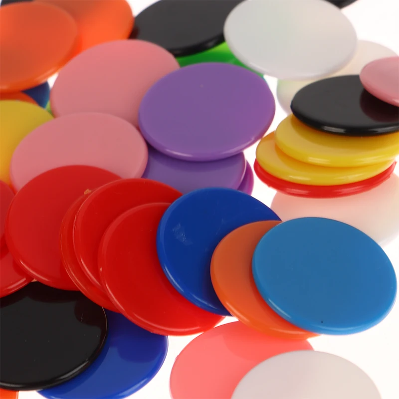 100 個マルチカラーモンテッソーリ学習教育数学おもちゃプラスチックポーカーチップビンゴチップマーカートークンファミリークラブパーティーおもちゃ
