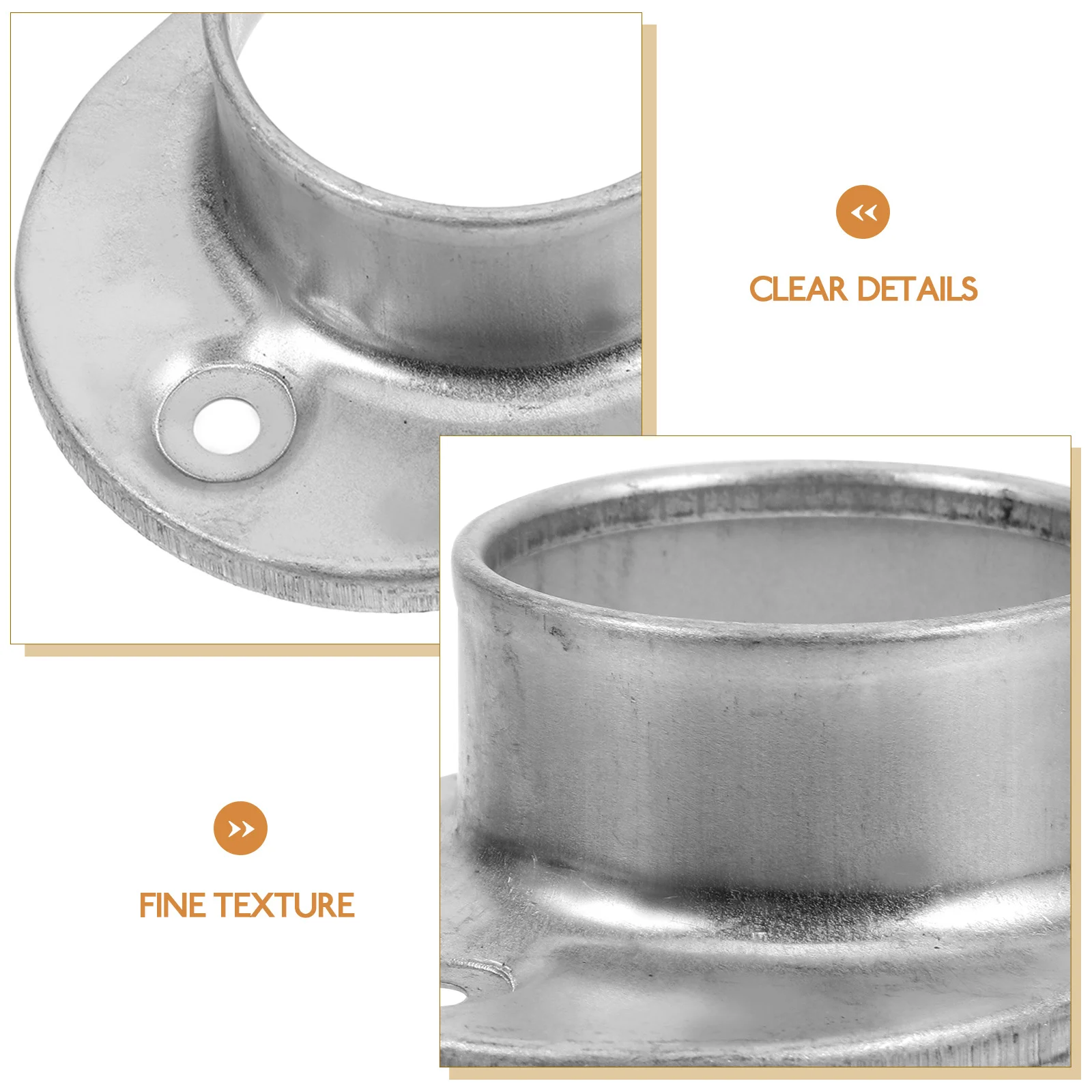 

6Pcs Round Tube Base Floor Flange Zinc Steel Post Flange Base Durable Railing Support Handrail Deck Mount Bracket