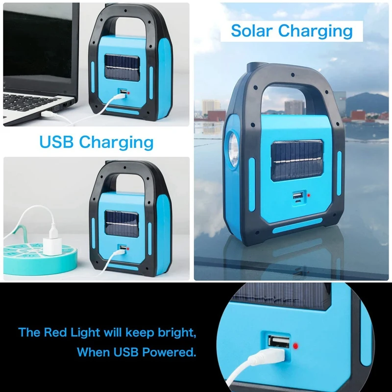 3 In 1 Solar USB Rechargeable COB LED Camping Lantern, Charging For Device, Waterproof Emergency Flashlight LED Light