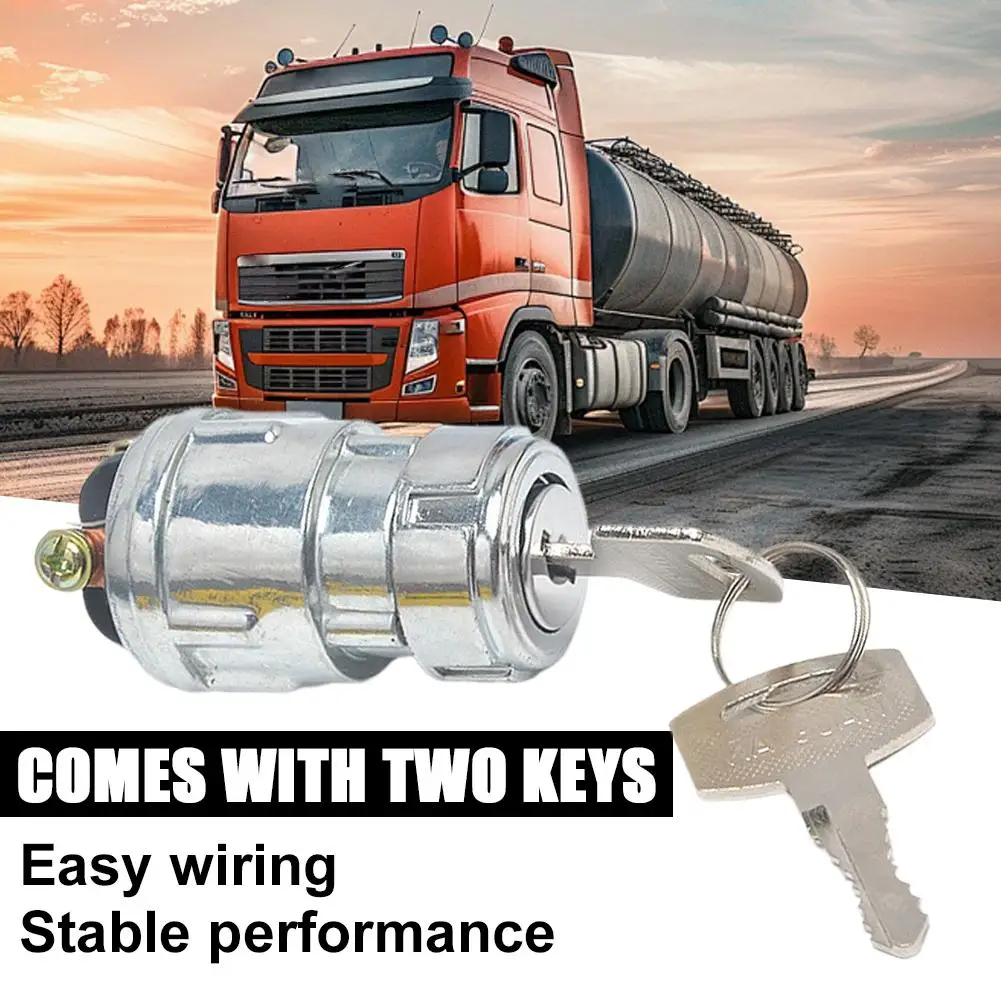 Universal 3-Position Ignition Switch With Keys For Cars Trucks Forklifts Tractors Agricultural Vehicles Generators