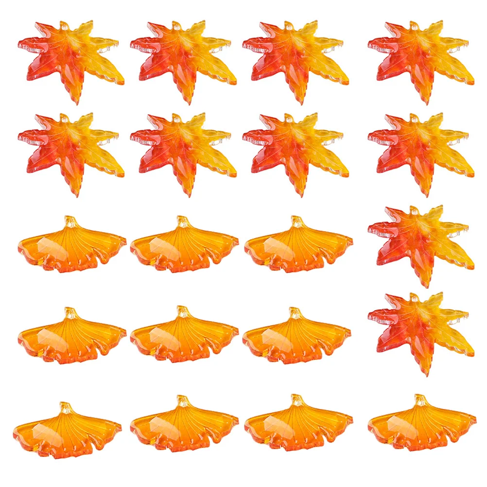 

20Pcs Maple Leaf and Ginkgo Leaf Pendant Premium DIY Charms for Necklace Bracelet Earring Keychain Jewelry Making Craft