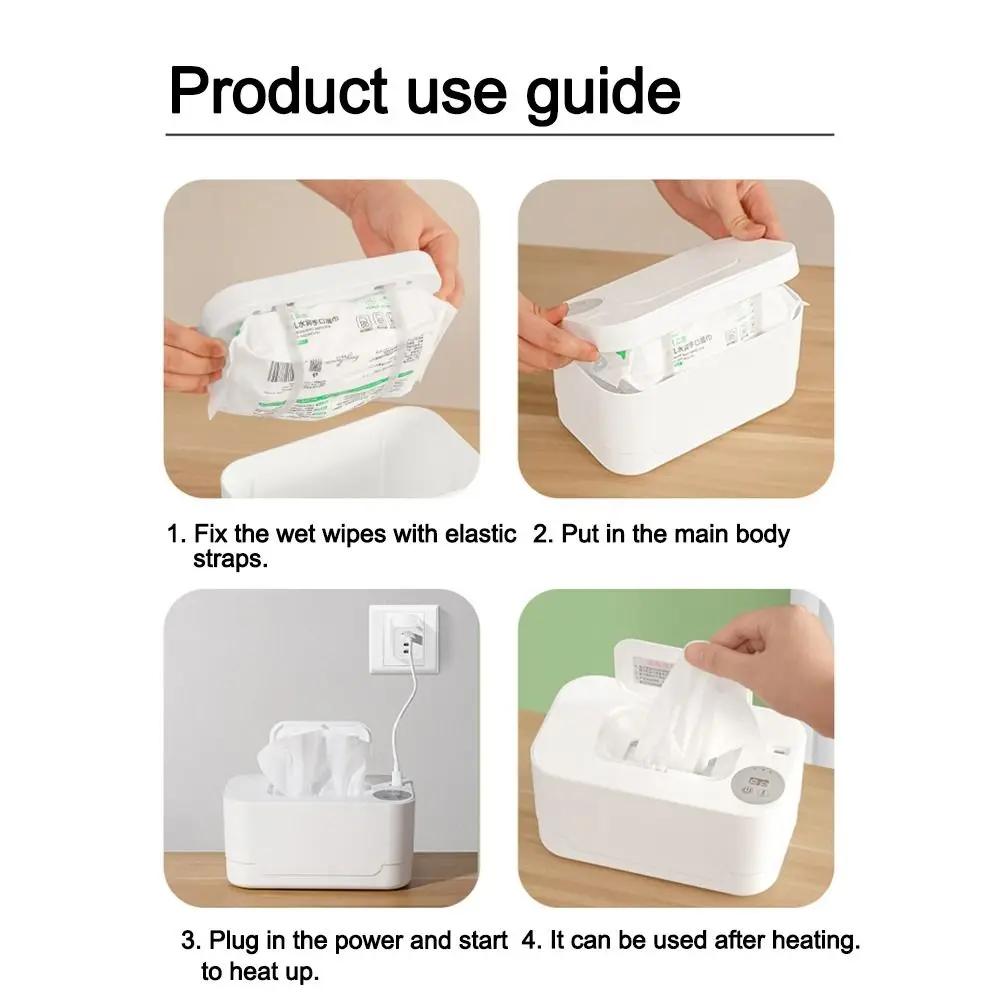 Chauffe-lingettes pour bébé résistant aux rayures, distributeur de lingettes à support USB, thermostat, garde les lingettes au chaud