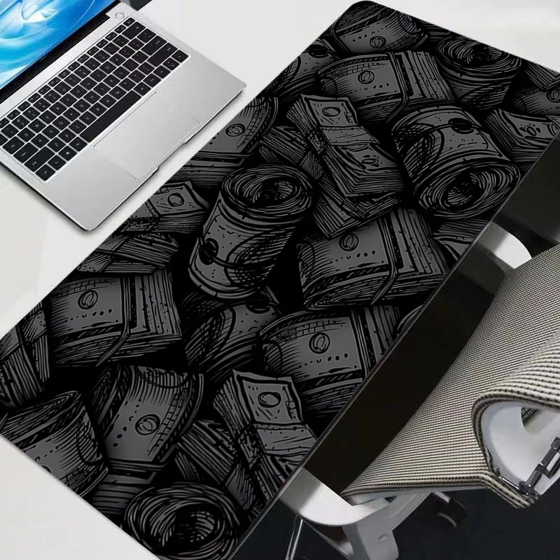 Black dollar bills Mouse Pad Gaming Accessories PC Gamer alfombrilla xxl Computer rug Desk Mat Laptop Varmilo Keyboard Mousepad