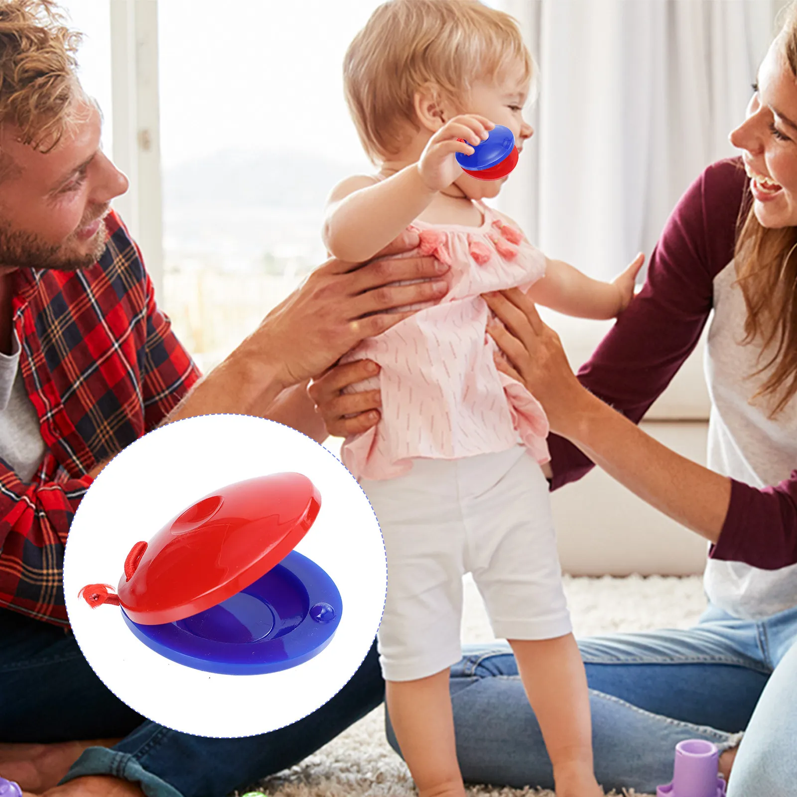 10 шт. круглых танцевальных кастаньетов, легкие, для музыкального образования, ударный инструмент, для развития ритма у детей раннего возраста