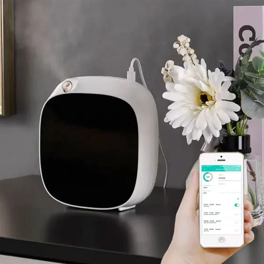 New Smart App Control Battery Operated Electric Aroma Smell Diffuser Toilet Wall Mounted Scent Air Freshener Fragrance Oil Diffu
