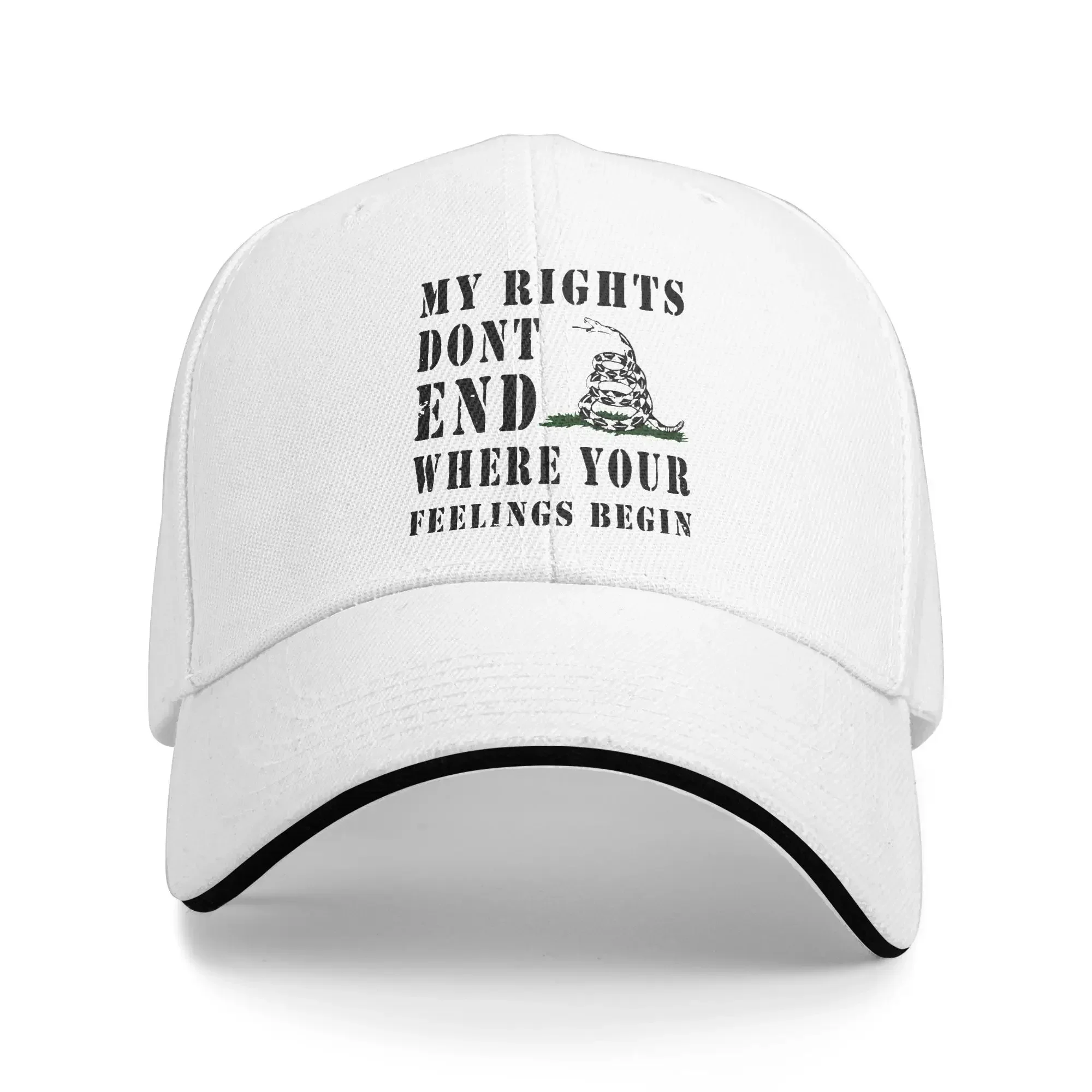 New Don't End Where Your Feelings Begin Sandwich Hat ,Baseball Caps Dont Tread On Me Rattle Snake Gadsden Flag S Adjustable