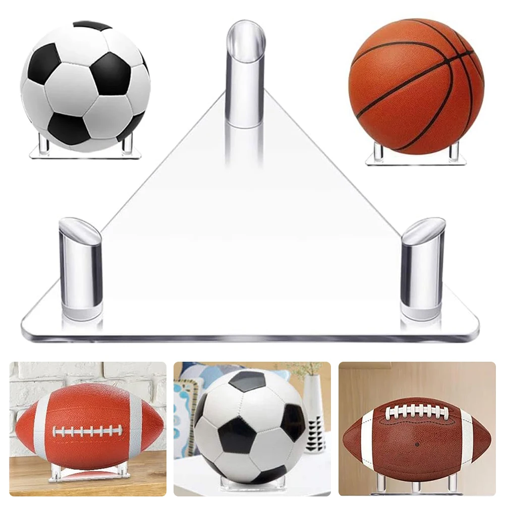 

Acrylic Triangle Basketball Stand Wear-Resistant Transparent Ball Storage Rack for Basketball Football Volleyball Rugby Balls