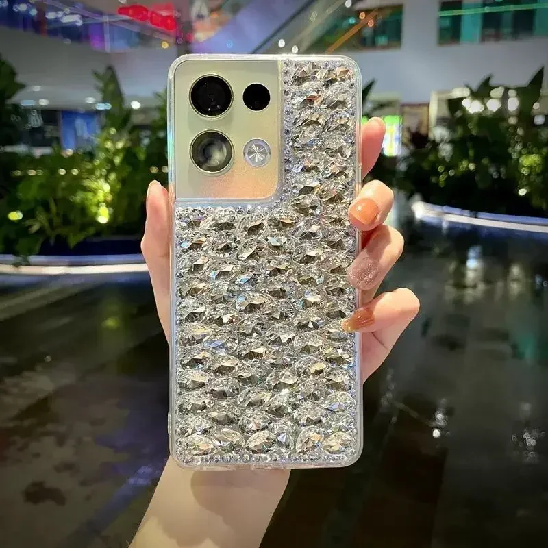 Protective Phone Case for Samsung Galaxy A70S, A32, A52, A71, A72, A73, A53, A33, A74, A54, Luxury Gemstone, Inlaid Rhinestone