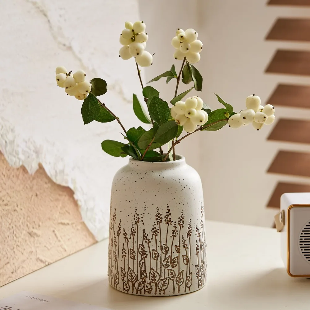 Countryside Style Ceramic Small Vase Lavender Water Nourishing Vase Living Room Table Decoration and Accessories Home Decoration