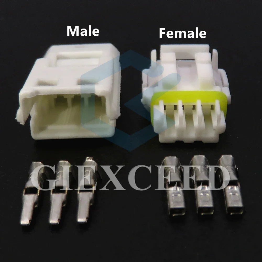 1 Set 3 Pin 0.6 Series Automobile Waterproof Socket 52117-0341 White Miniature Male Female AC Assembly Wire Connector 52116-0341