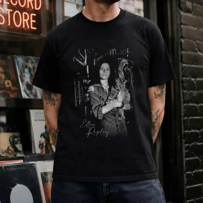 Alien Movie 1979 Graphic T-Shirt Retro Sci-Fi Ellen Ripley Newt Horror Xenomorph Unisex Vintage Style Short-Sleeve Tee S-6XL