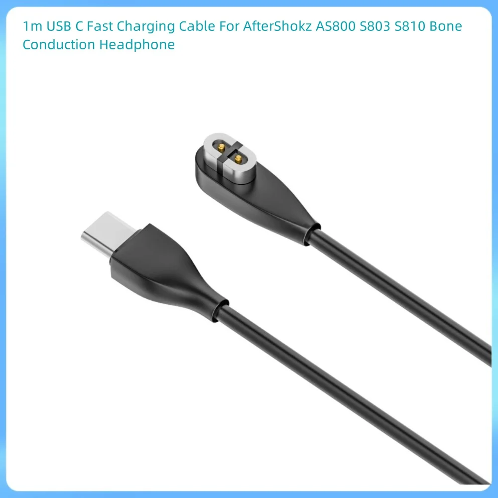 3PCS/lot 1m USB C Fast Charging Cable For AfterShokz AS800 S803 S810 Bone Conduction Headphone Portable Magnetic USB 5V 1A Wirel