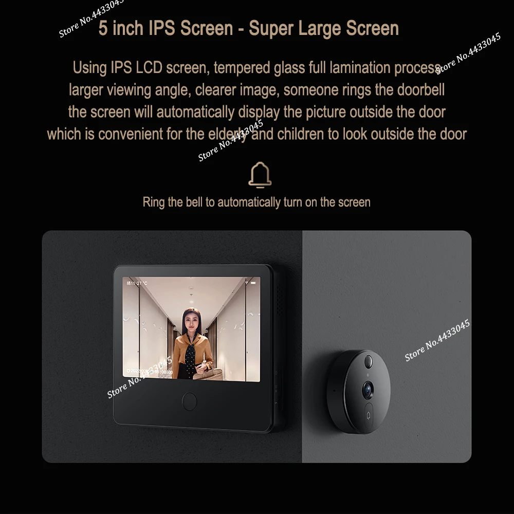 2022 Mới Thông Minh Xiaomi Mắt Mèo 1S Camera HD 1080P Thêm 32G 64G Thẻ SD video Không Dây Liên Lạc Nội Bộ Chuông Cửa Cho Nhà Nguyên Bản