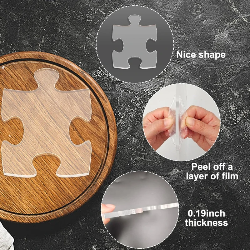 Acrylic Puzzle Woodworking Template 3/4/5/6/7Inch Specialized for Cutting Board Handles Kitchen Charcuterie Serving Board Making - view 6