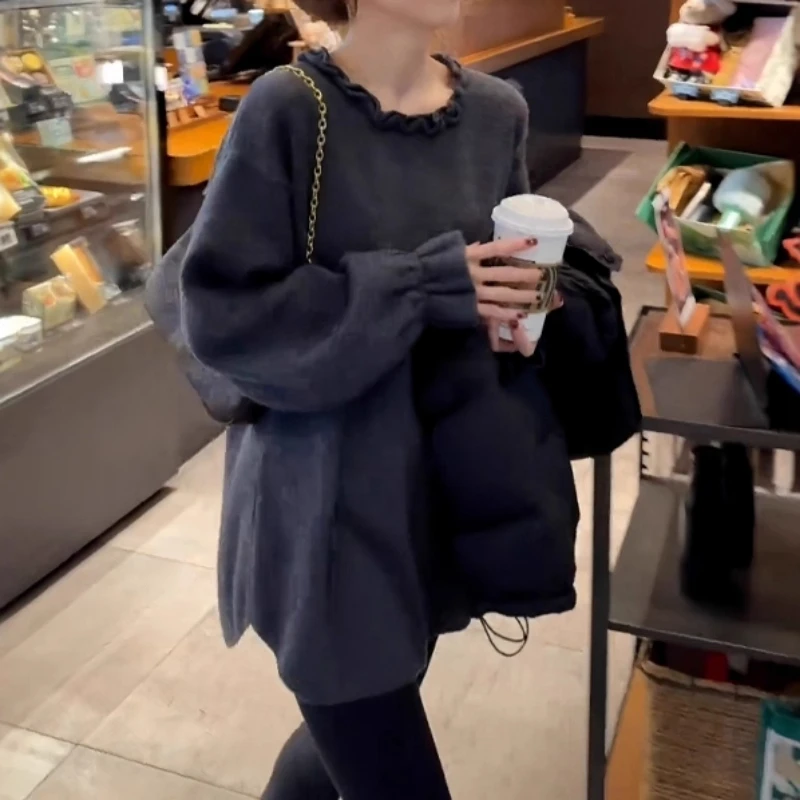 

Женский стильный зимний свитер-комплект с отстегивающимся воротником-шарфом, красный, вязаный, теплый, толстый, с длинными рукавами, праздничный, модный