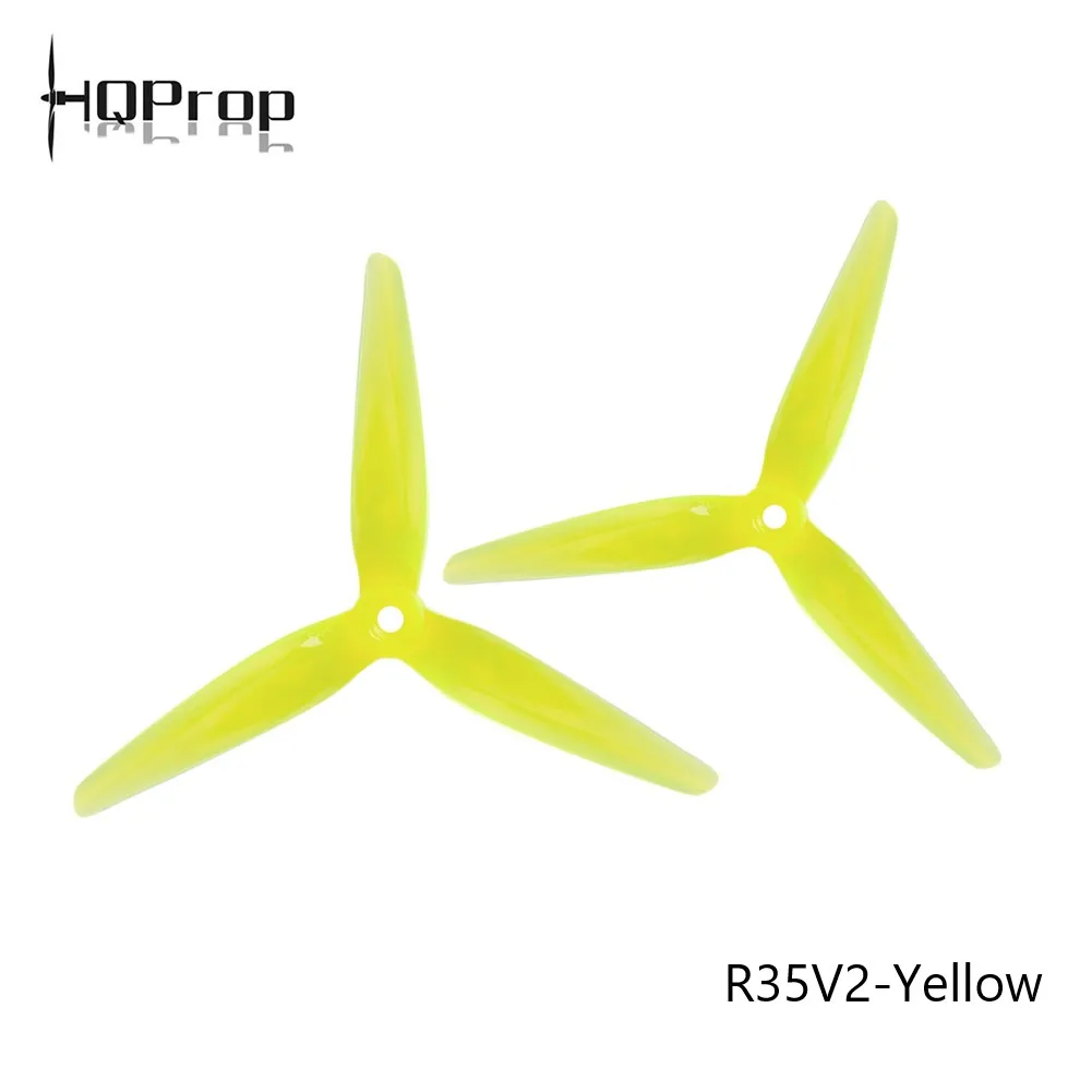 20PCS/10Pairs HQ Racing Prop R35 5135V2 Yellow CW CCW 5.1inch Poly Carbonate Propeller for Brushless Motor FPV Racing RC Drone