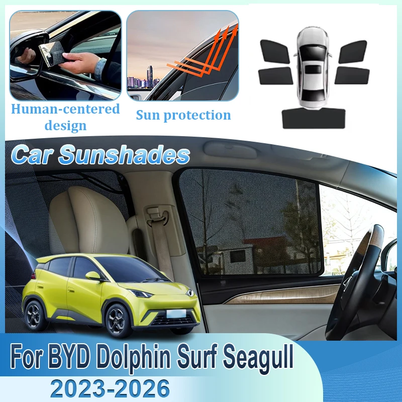 

For BYD Dolphin Surf Dolphin Mini Seagull 2023 2024 2025 2026 Visor Heat Insulation Mesh Sunshade UV Protection Car Accessories