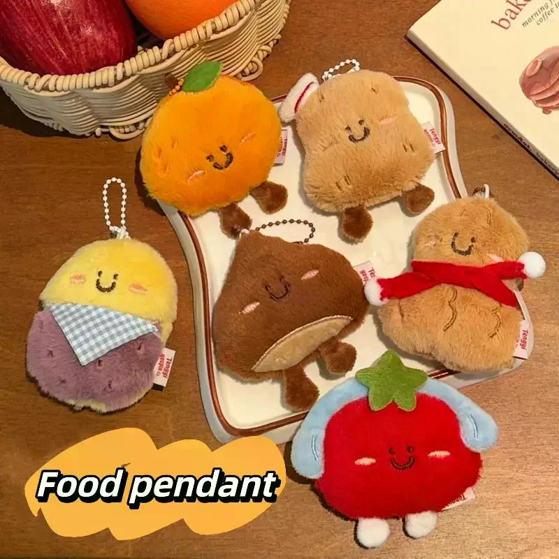 

Кулон украшение милый мультфильм вкусная еда плюшевая кукла брелок Kawaii апельсины картофель рюкзак аксессуары подарок
