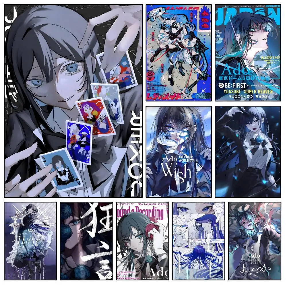 Jpop Ado Dark Anime Aesthetic Poster Waterproof HD Modern Peel And Stick Wall Decor Bedroom Living Room Dorm Office