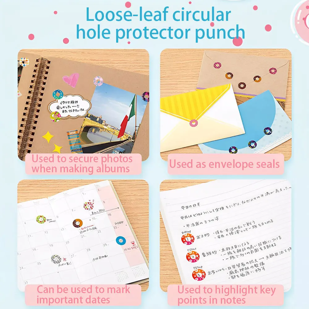 Puncher Loose Leaf Paper Sticker Washi Paper Tape Hand Account Puncher Round Sticker DIY Decorative Dot Sticker