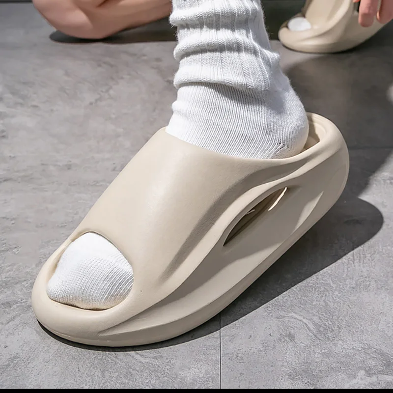 Sommer-Hausschuhe mit dicker Sohle für Männer und Frauen, Indoor-Outdoor-Sandalen, Strand-Flip-Flops, Paar-Hausschuhe, rutschfeste Herren-Duschpantoffeln – Detail 5