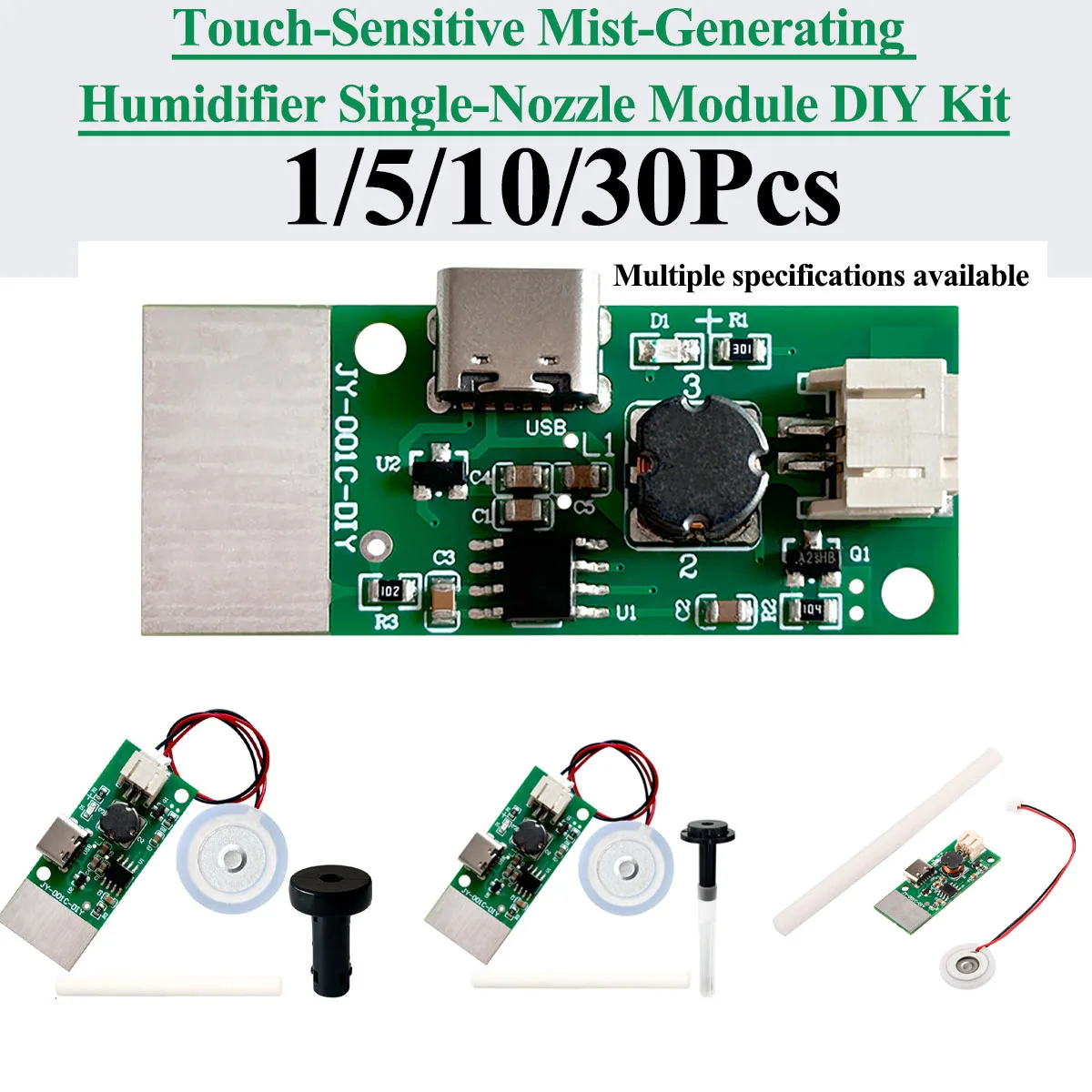 1~30Pcs USB Humidifier Module Atomizer Control Board Aroma Diffuser Atomization Module 5V Touch Mist Output  DIY Humidifier