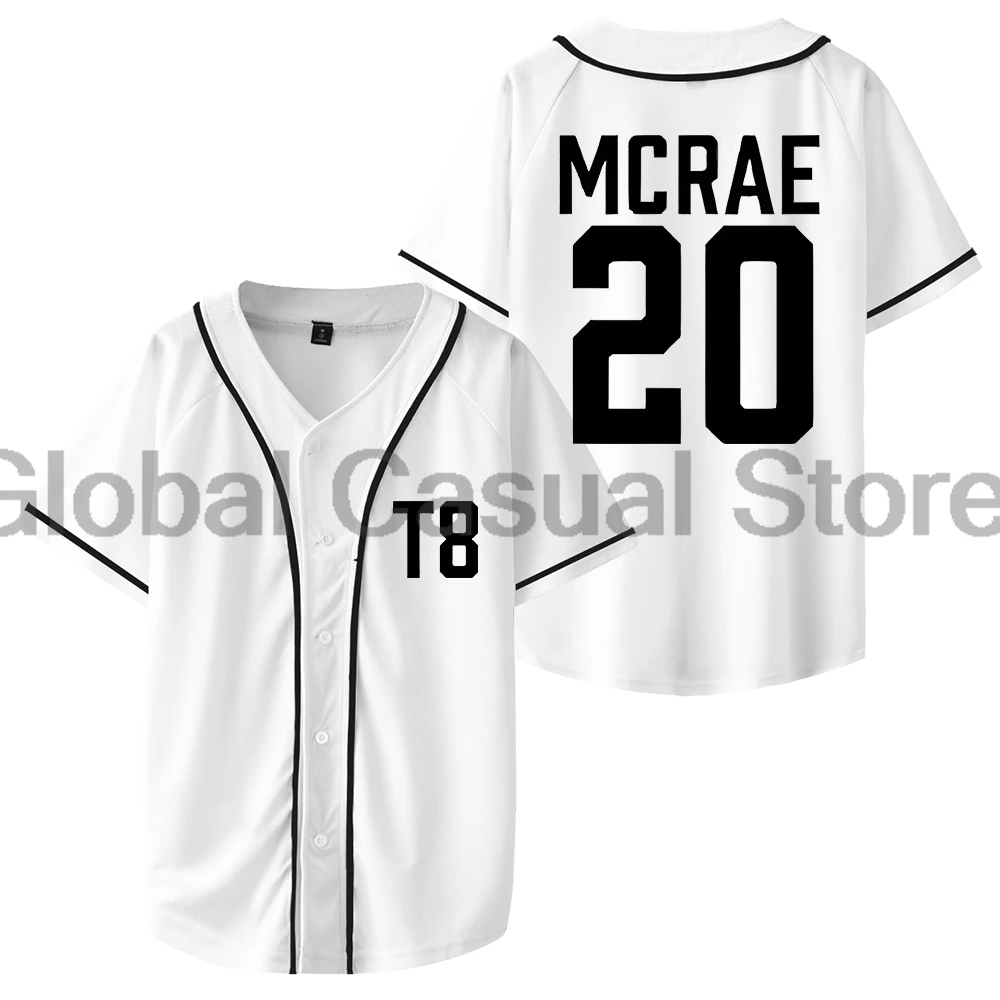 Tate McRae T8 Merch Think Later Tour 2024 Baseball Jersey Shirts V-Neck Short Sleeve Streetwear Women Men Fashion Tops