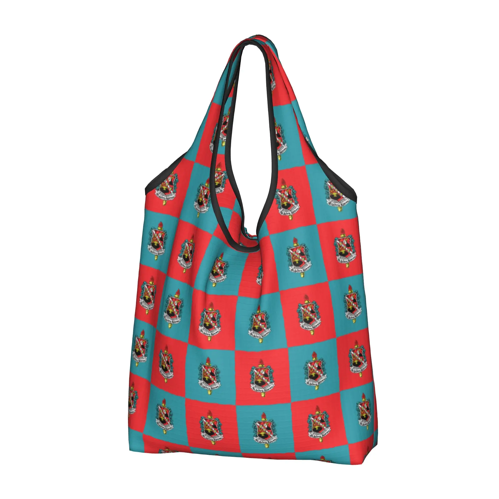 Funny Printed 1906 Phi Delta Kappa  Shopping Tote Bags Portable Shopper Shoulder Checkered Plaid  Handbag