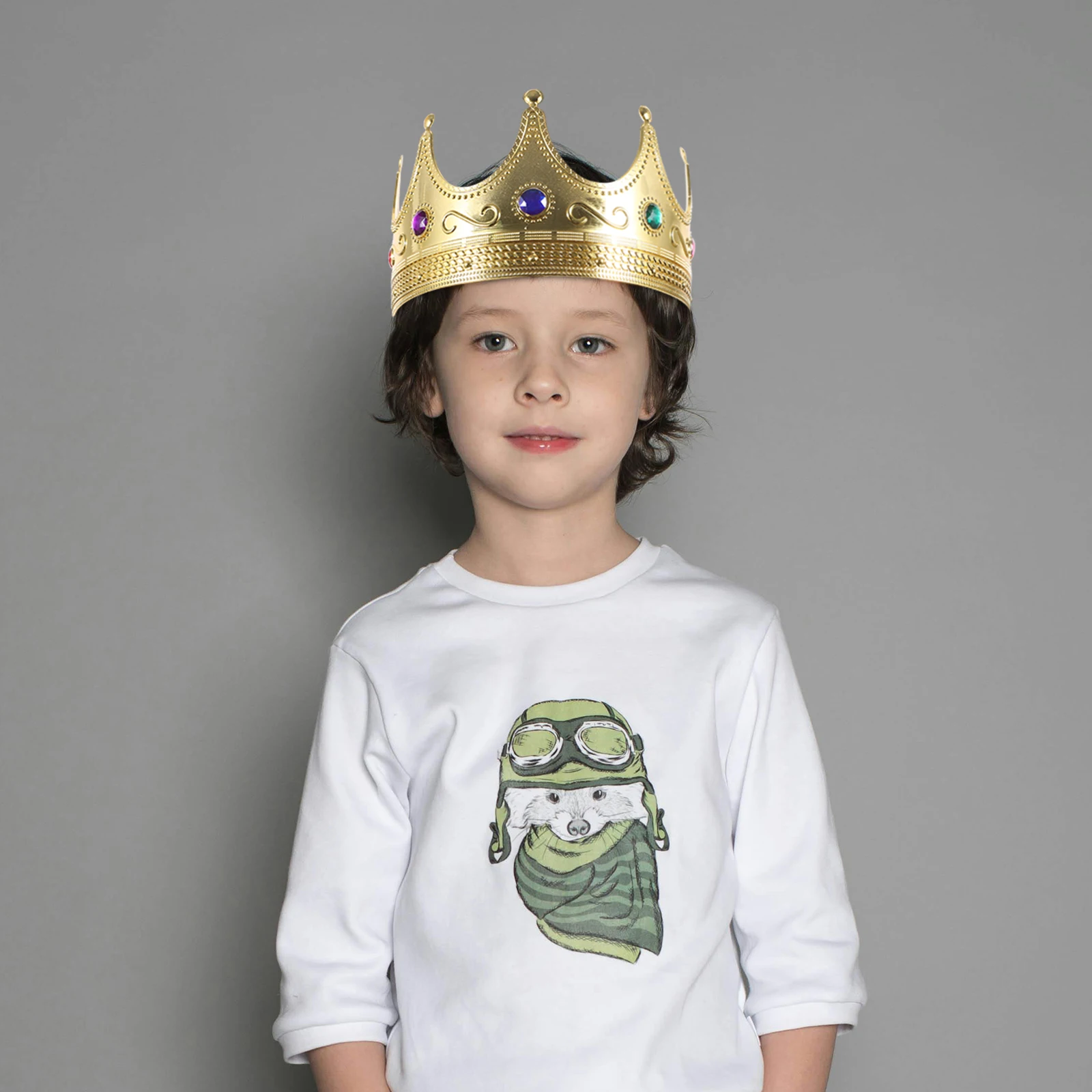 

King Crown Golden Lightweight Kids Party Accessory Durable Cosplay Costume Decor For Children Photo Prop