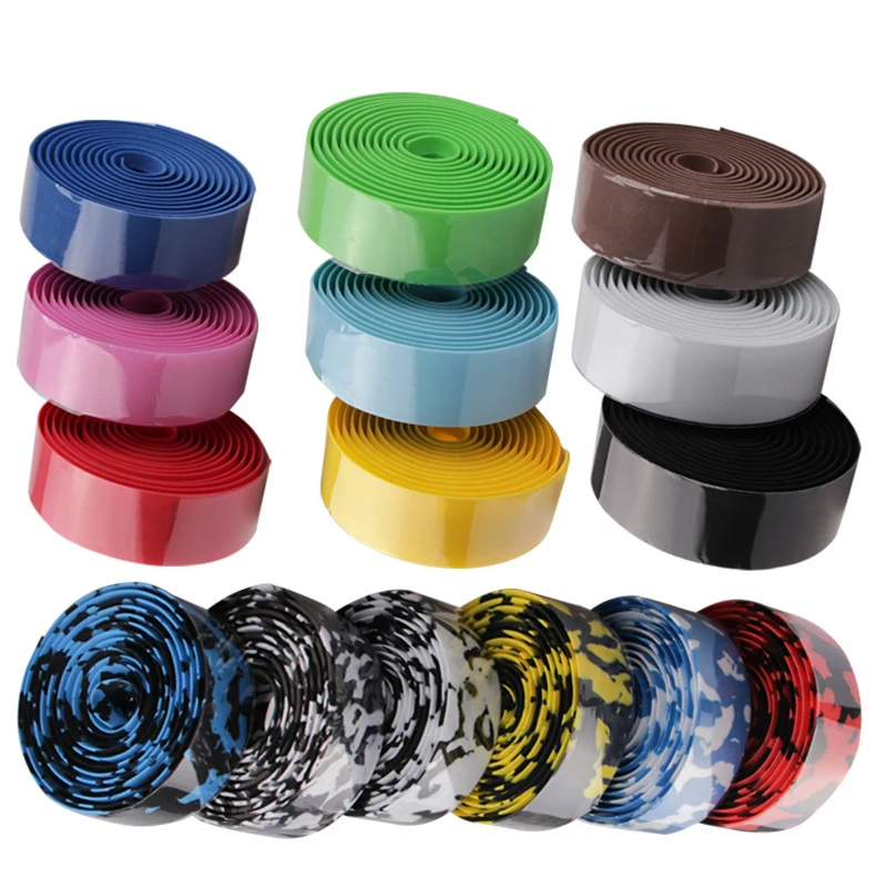 

1 Pair Bike Bicycle Handlebar Tape With Plugs Elastic Rubber Foam Anti-Slip Cycling Handle Bar Wrap For Most Of Bike