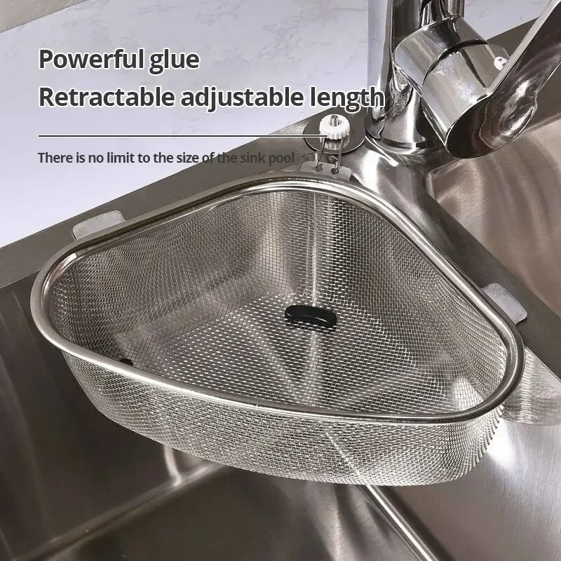 

1Pcs Stainless steel sink storage drain basket, dishwashing sink leftovers, anti-clogging strainer basket