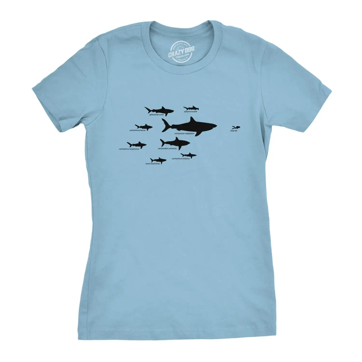 Shark Types T Shirt Hierarchy Funny Womens Great White Ocean Lovers Cool For Girls