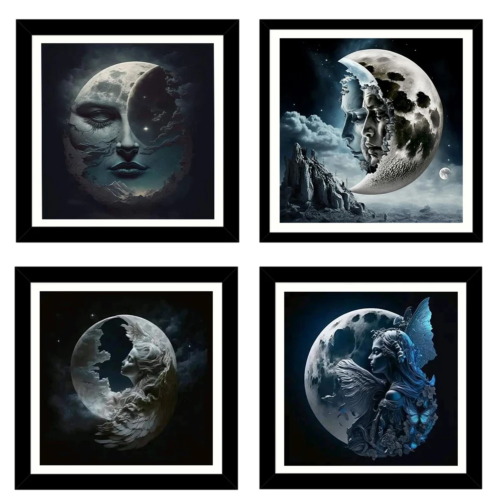 

Fantastic Moon Goddess Poster Prints For Living Room Home Decor Surrealism Mysterious Moon Canvas Painting Wall Art Cuadros