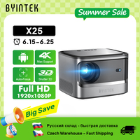 BYINTEK X25 Full HD Projector 1080P 4K Video 900Ansi  Auto Focus  WiFi Smart Android 9.0 LCD LED Video Home Theater Projectors