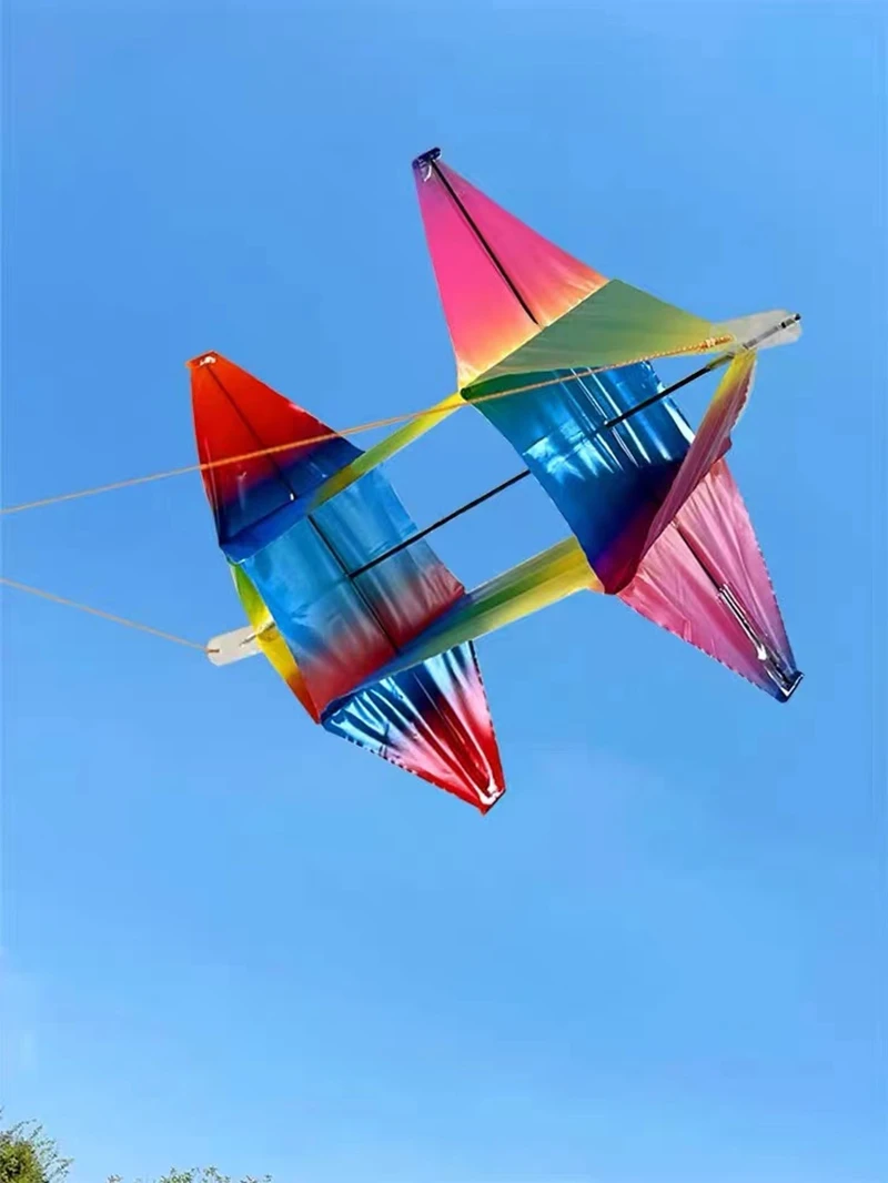 ألعاب طائرة ورقية دوارة من البولي ايثيلين للأطفال طائرات ورقية ثلاثية الأبعاد طائرات ورقية ملونة تحلق ويفانغ طائرات ورقية ألعاب خارجية بكرة خط طائرة ورقية على شكل ثعبان